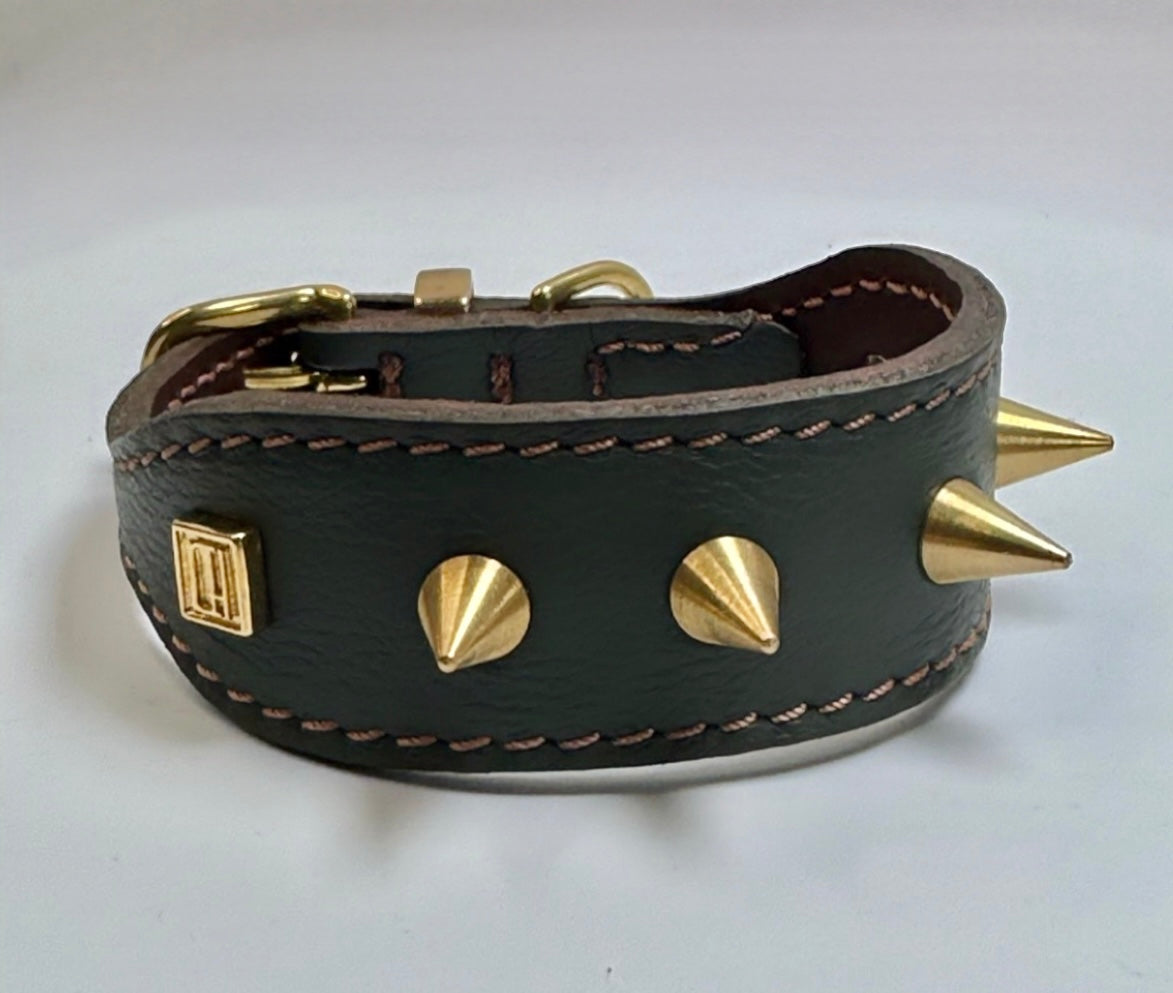 D&H Small but Mighty SPIKE Leather Collar