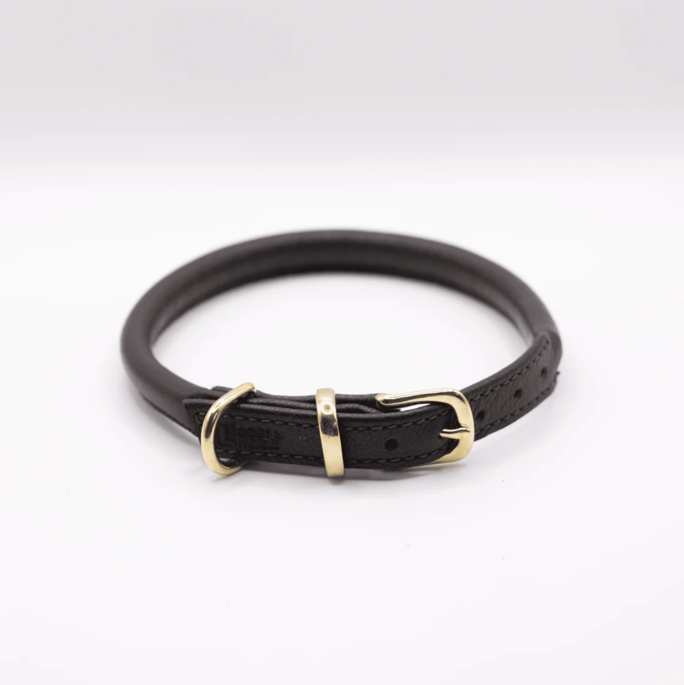 Rolled Soft Leather Dog Collar Brown