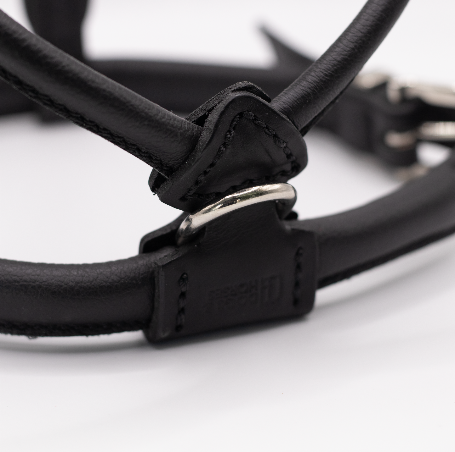 D&H Rolled Leather Dog Harness Black
