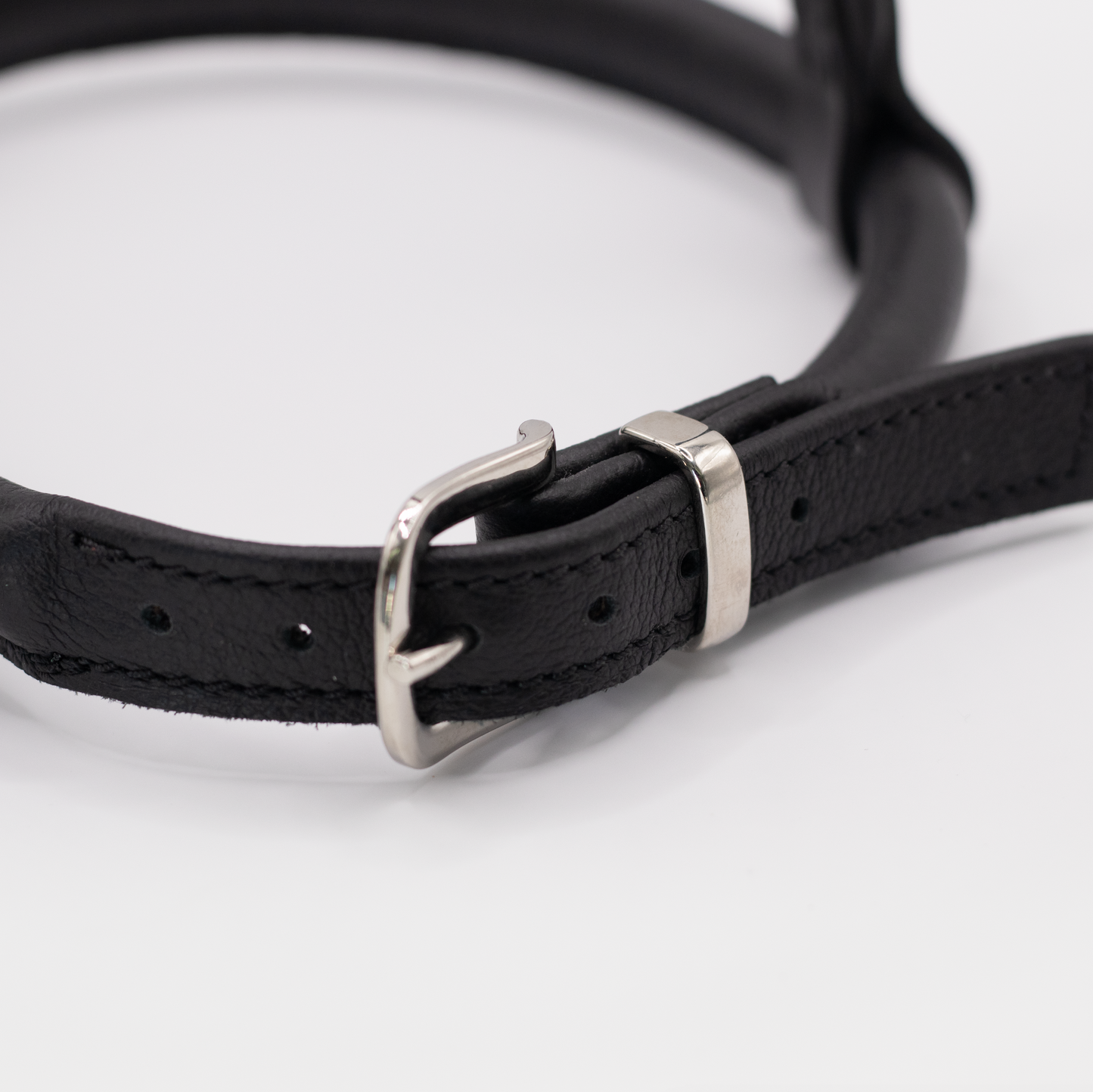 D&H Rolled Leather Dog Harness Black