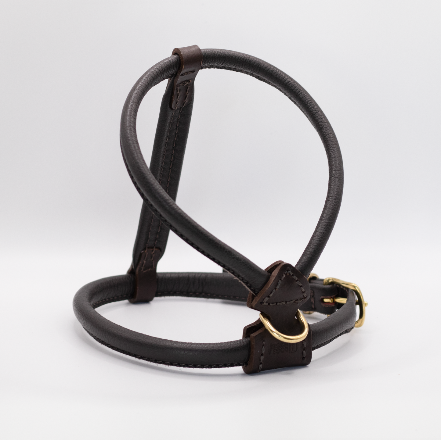 D&H Rolled Leather Dog Harness Brown