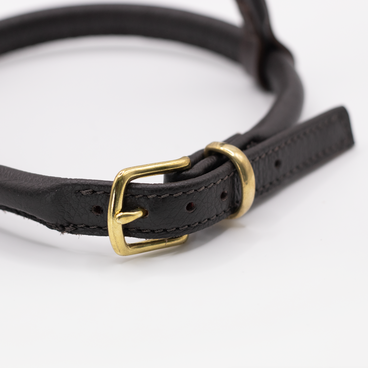 D&H Rolled Leather Dog Harness Brown