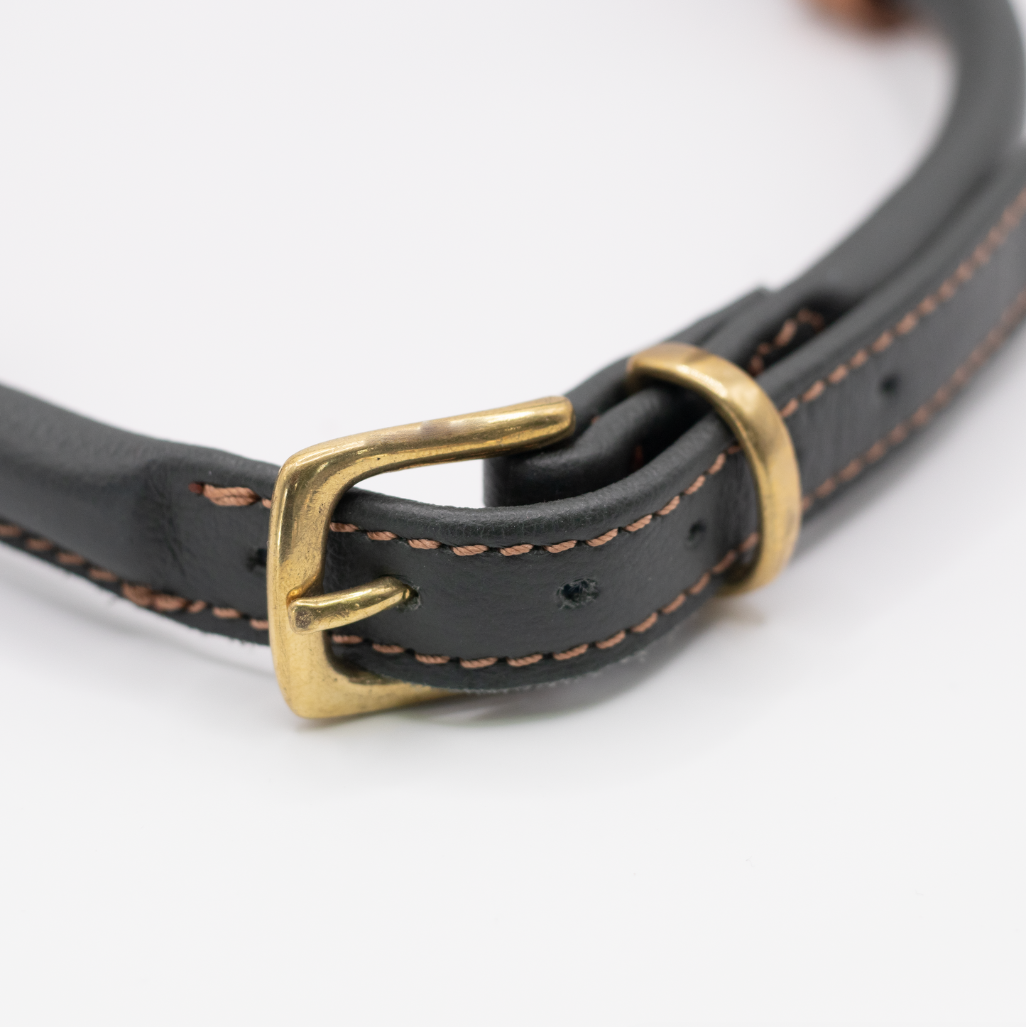 D&H Rolled Leather Dog Harness Racing Green