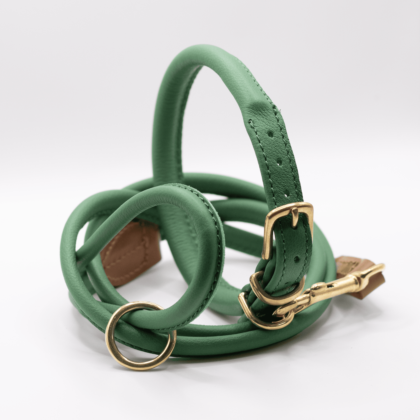 Rolled Soft Leather Dog Collar Clover