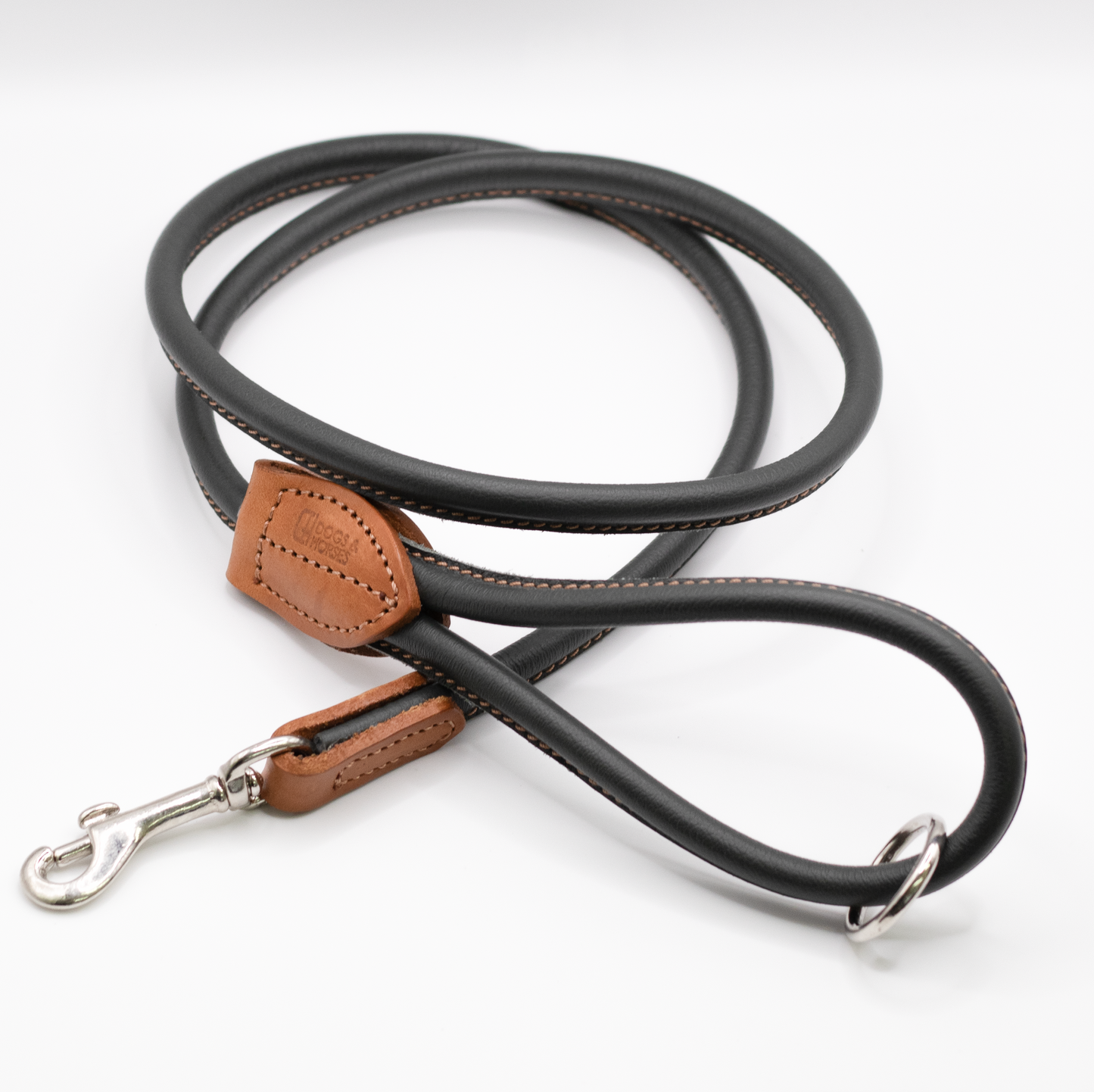 Rolled Soft Leather Dog Lead Racing Green