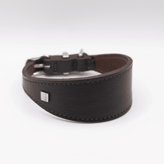 Soft Leather Hound Collar Brown