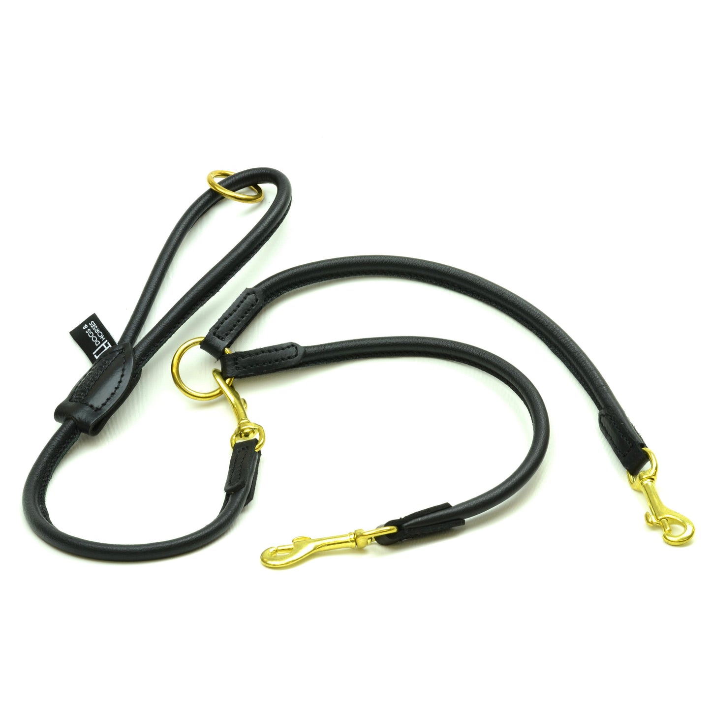 D&H Rolled Leather Coupler Including Short Dog Lead