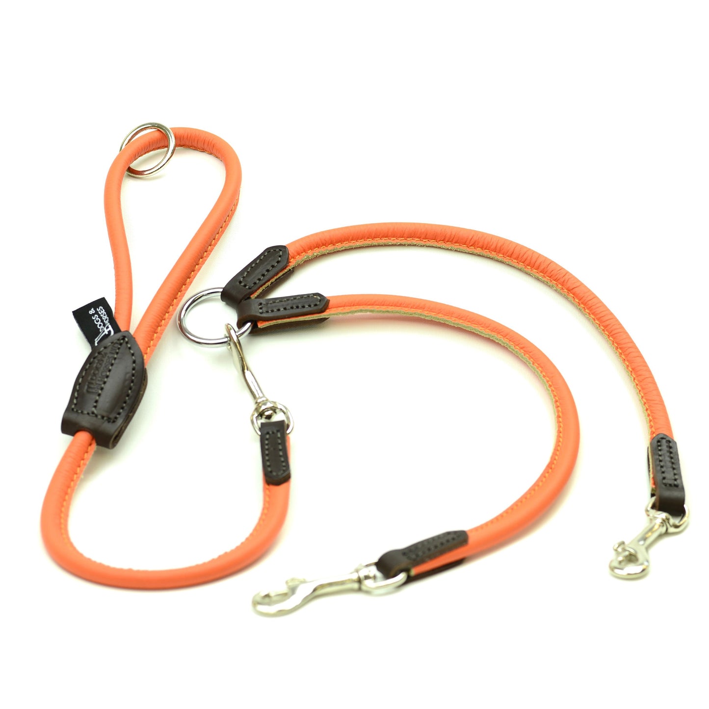 D&H Rolled Leather Coupler Including Short Dog Lead