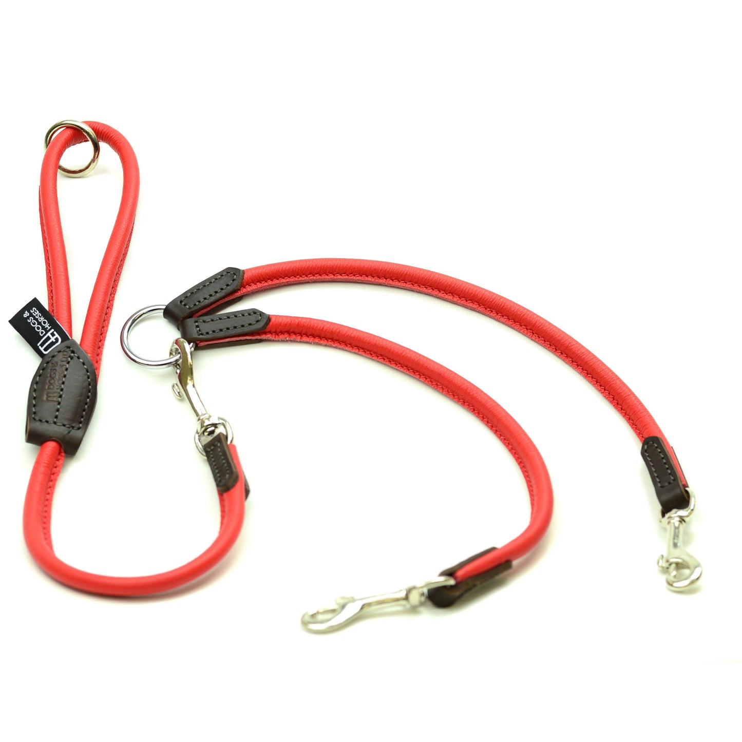 D&H Rolled Leather Coupler Including Short Dog Lead