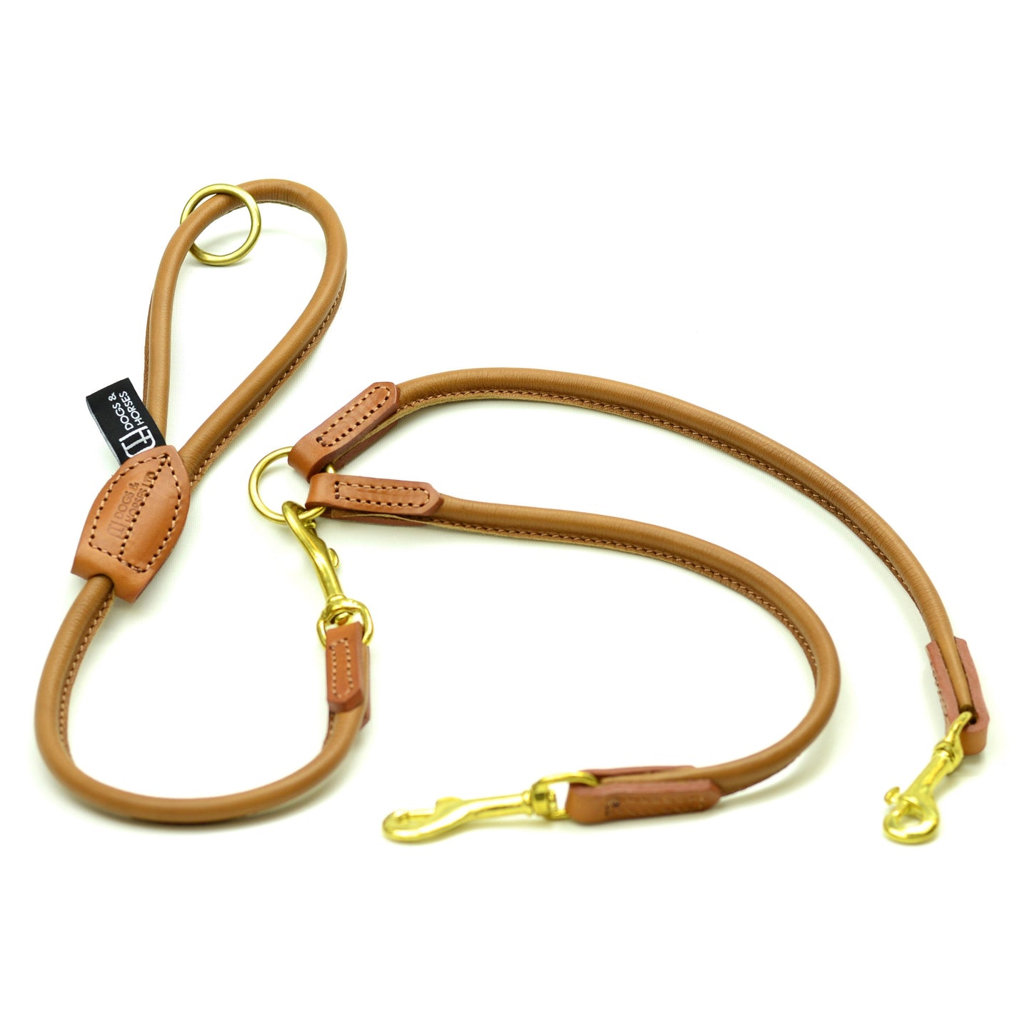 D&H Rolled Leather Coupler Including Short Dog Lead