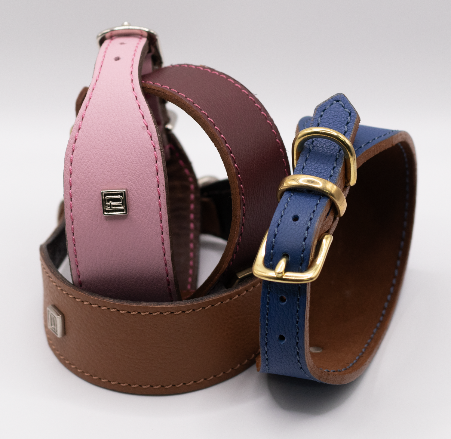 Flat And Wider Soft Leather Dog Collars