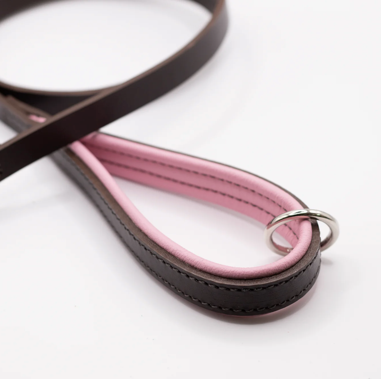 Handmade in Britain padded leather dog lead