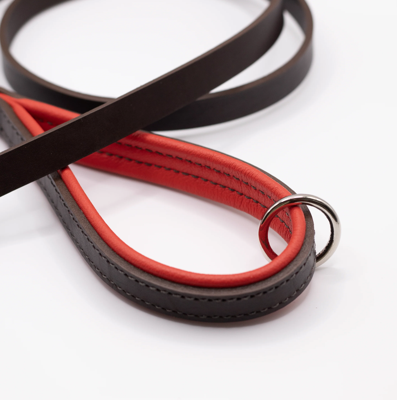 Handmade in Britain padded leather dog lead