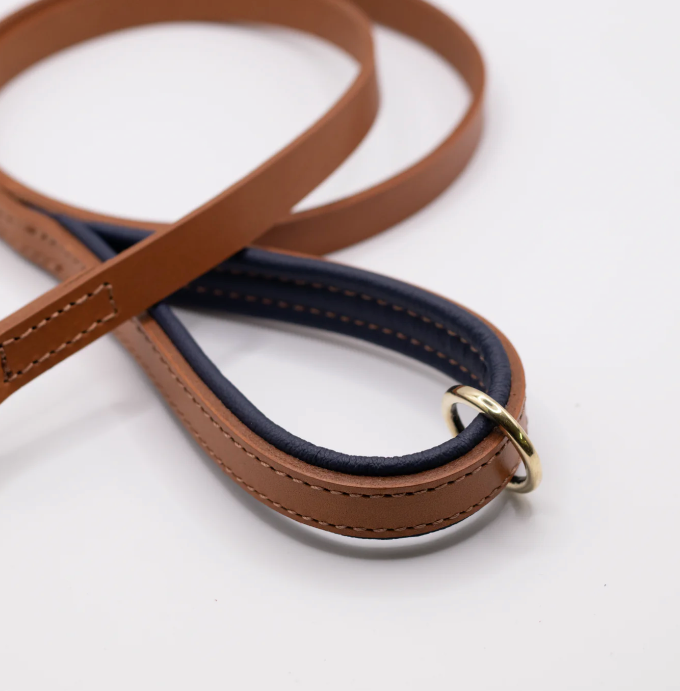 Handmade in Britain padded leather dog lead