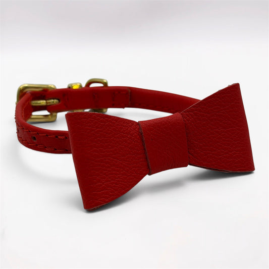 Soft Leather Dog Bow Tie