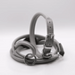 Rolled Soft Leather Dog Collar and Lead Set Grey