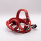 Rolled Soft Leather Dog Collar and Lead Set Red