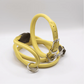 Rolled Soft Leather Dog Collar and Lead Set Yellow