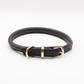 Rolled Soft Leather Dog Collar Black