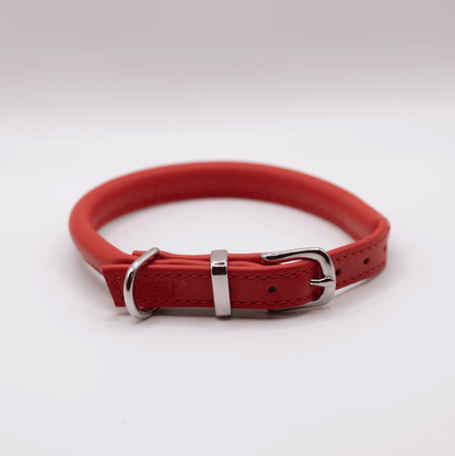 Rolled leather discount dog collar