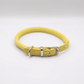 Rolled Soft Leather Dog Collar Bright Yellow