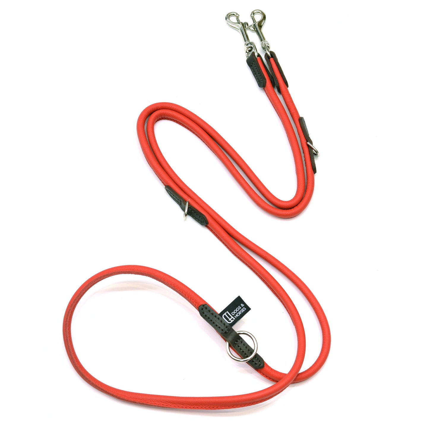 D&H Rolled Soft Leather Adjustable Training Lead