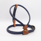 D&H Rolled Leather Dog Harness Navy