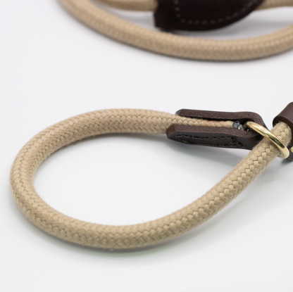 D&H Traditional Cotton Rope Slip Lead Brown