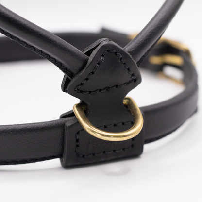 French Bulldog Leather Harness Black