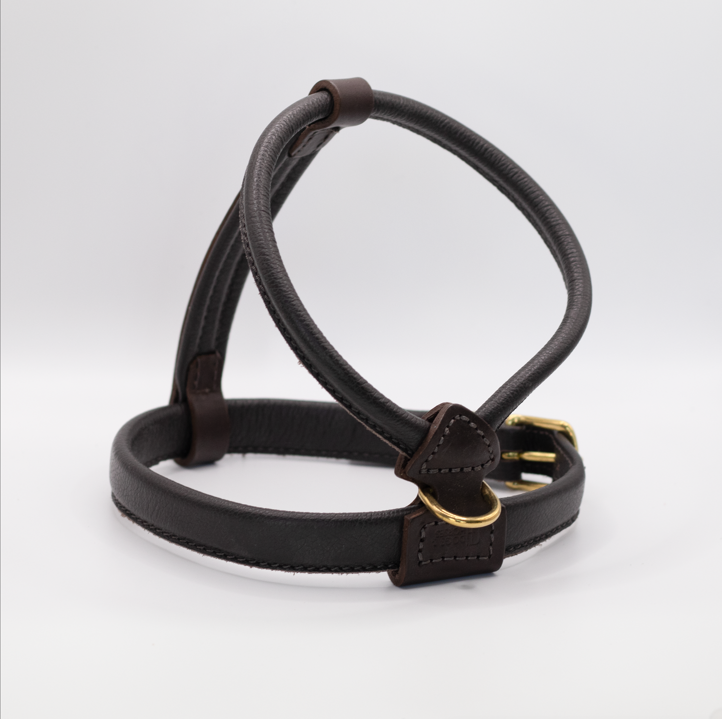 French Bulldog Leather Harness Brown