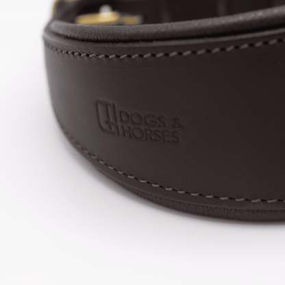 D&H Padded Leather Hound Collar Brown