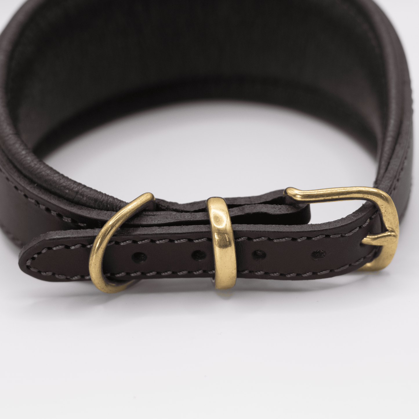 D&H Padded Leather Hound Collar Brown