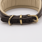 D&H Padded Leather Hound Collar Brown and Cream