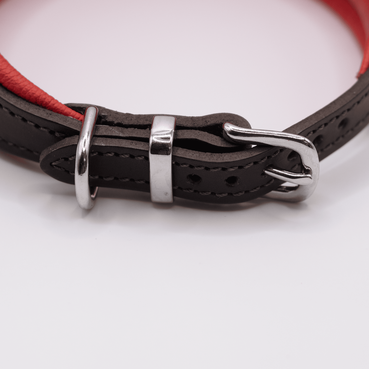 D&H Padded Leather Hound Collar Brown and Red
