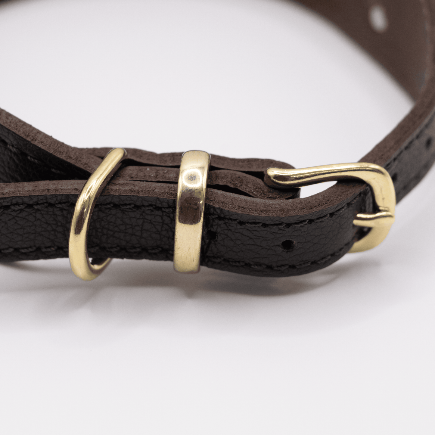 Big Dog Flat and Wider Leather Dog Collar Brown