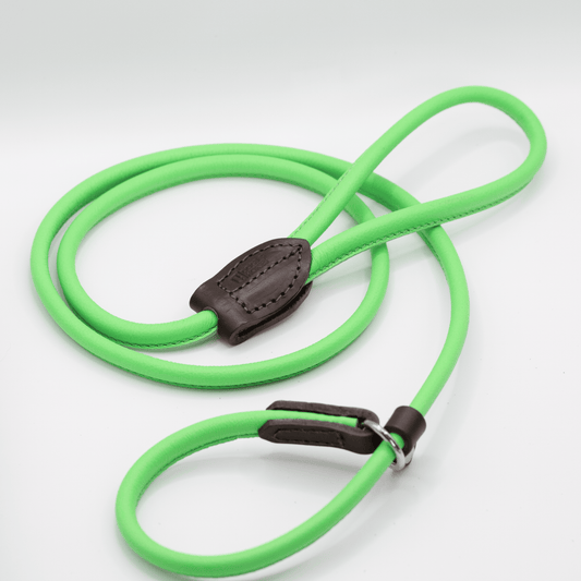D&H Rolled Soft Leather Slip Lead Bright Green