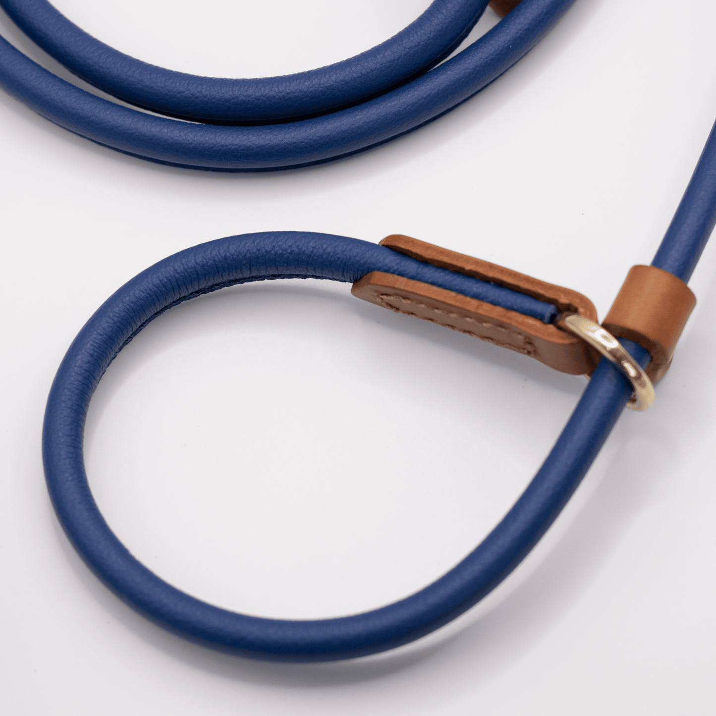 D&H Rolled Soft Leather Slip Lead Electric Blue