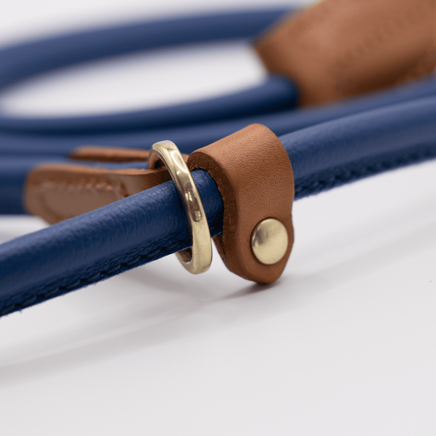D&H Rolled Soft Leather Slip Lead Electric Blue