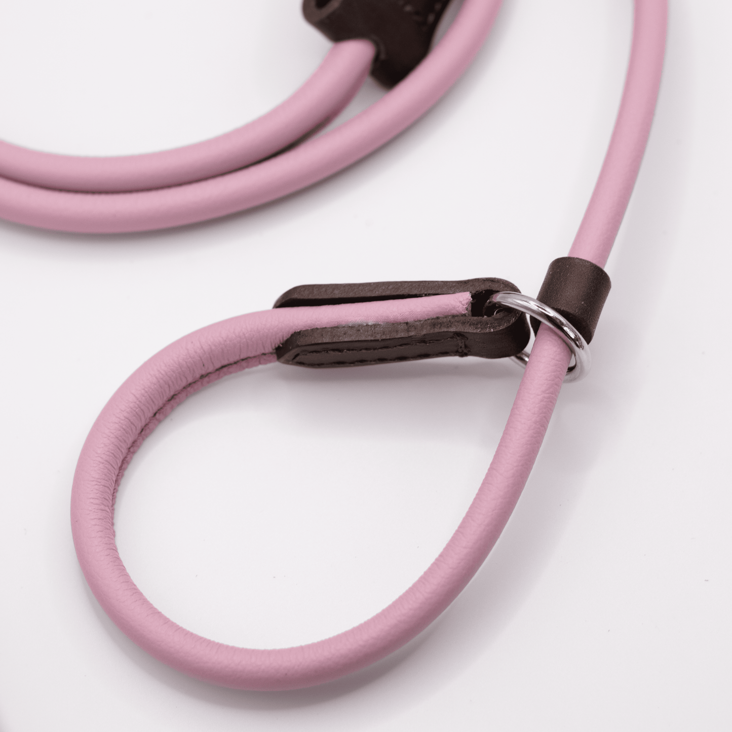 D&H Rolled Soft Leather Slip Lead Pink