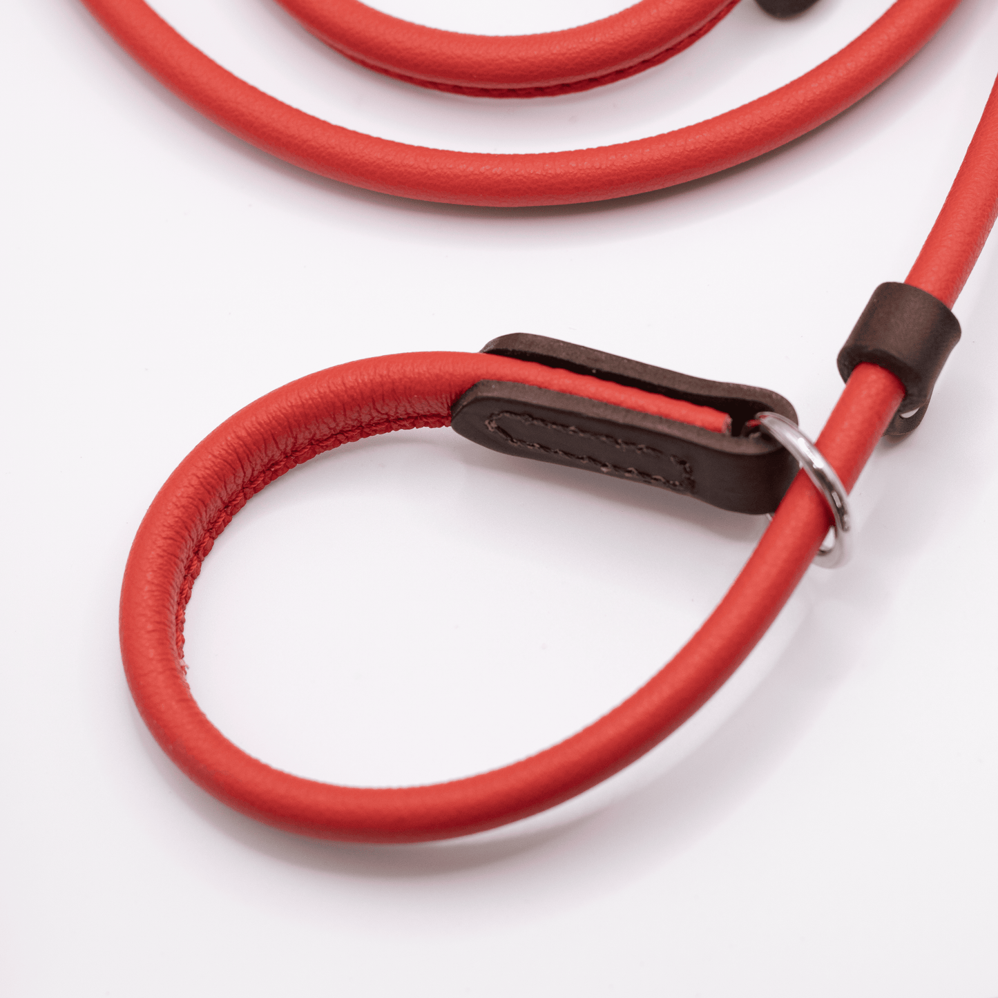 D&H Rolled Soft Leather Slip Lead Red