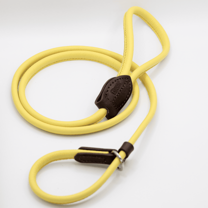D&H Rolled Soft Leather Slip Lead Yellow