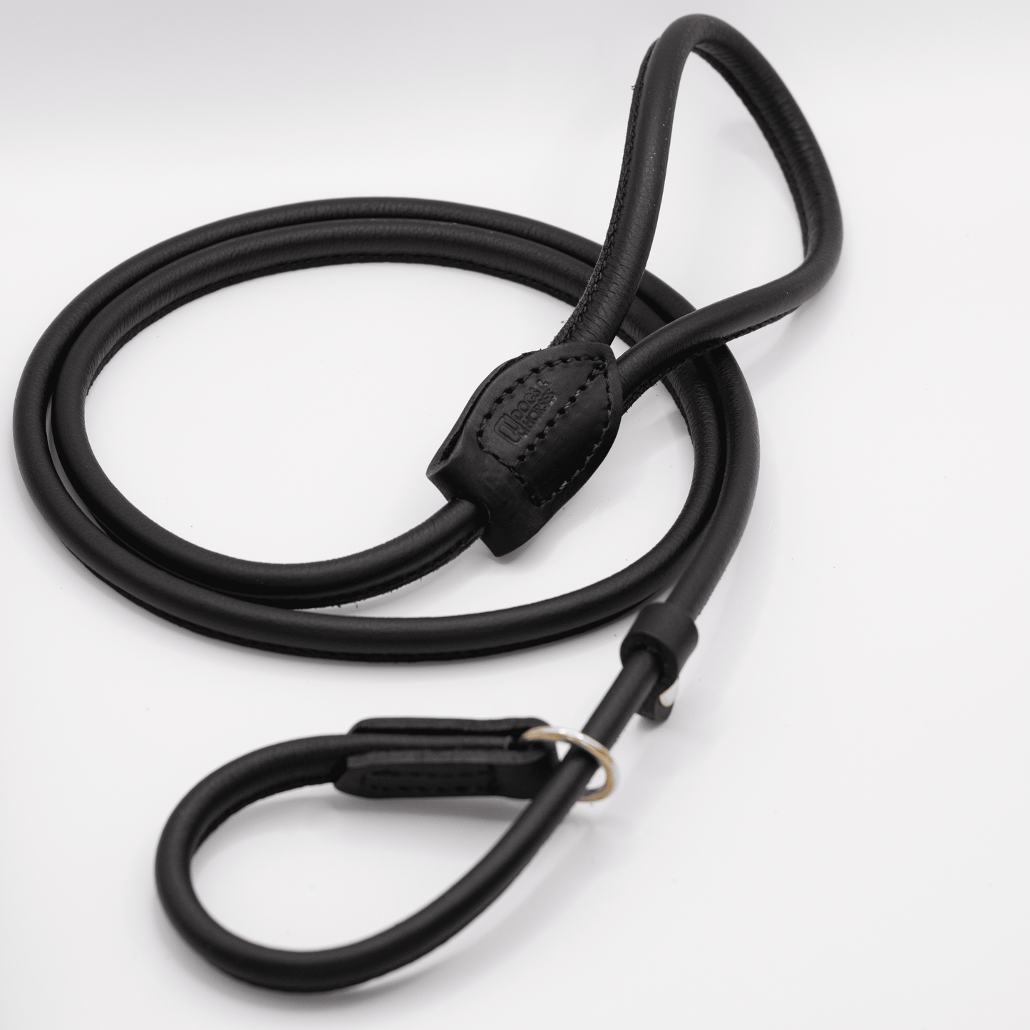 D&H Rolled Soft Leather Slip Lead Black