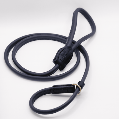 D&H Rolled Soft Leather Slip Lead Navy