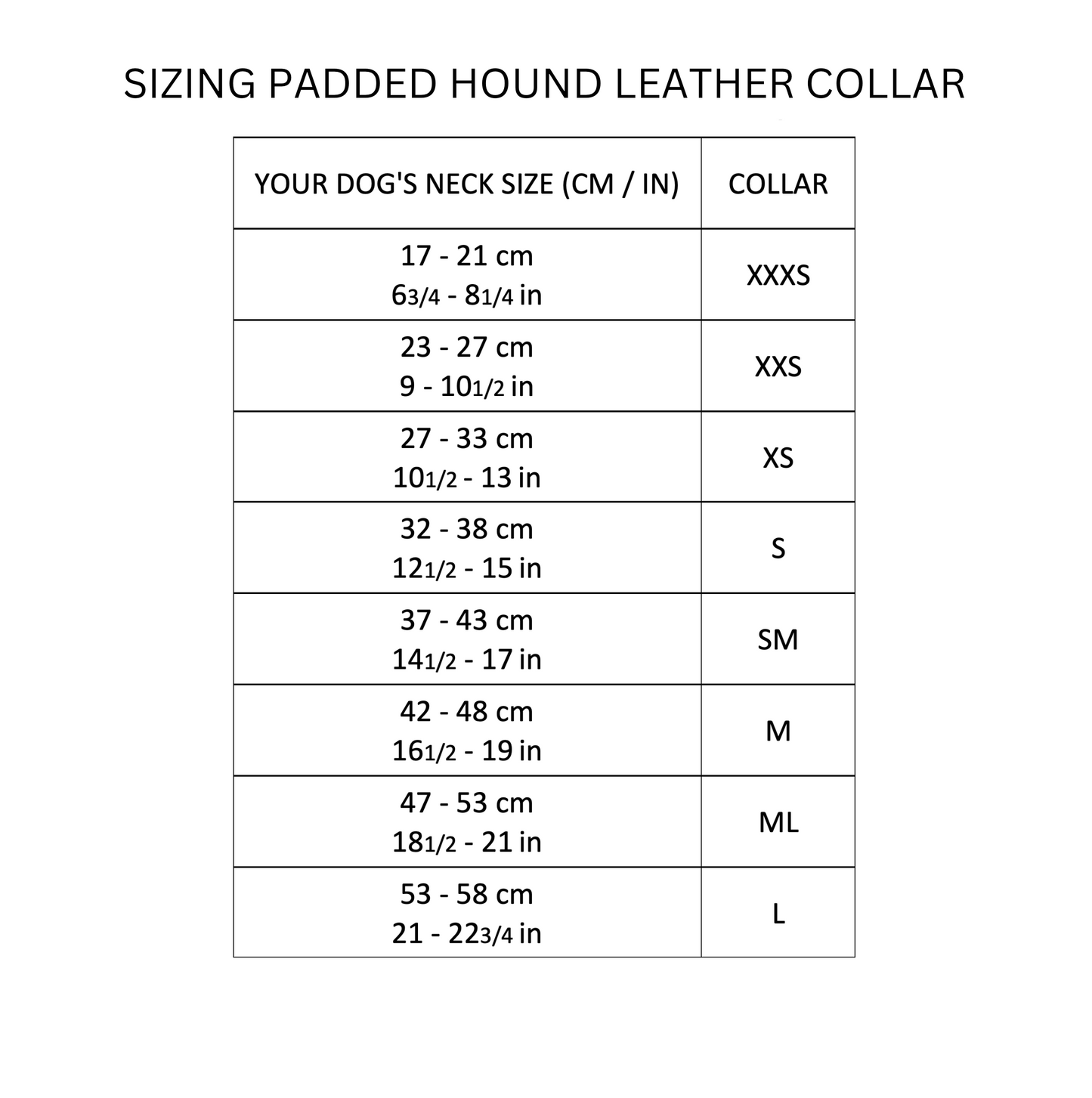 D&H Padded Leather Hound Collar Black