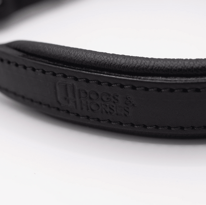 Padded Leather Dog Collar Black