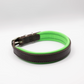 Padded Leather Dog Collar Brown and Green