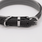 Padded Leather Dog Collar Charcoal and Grey