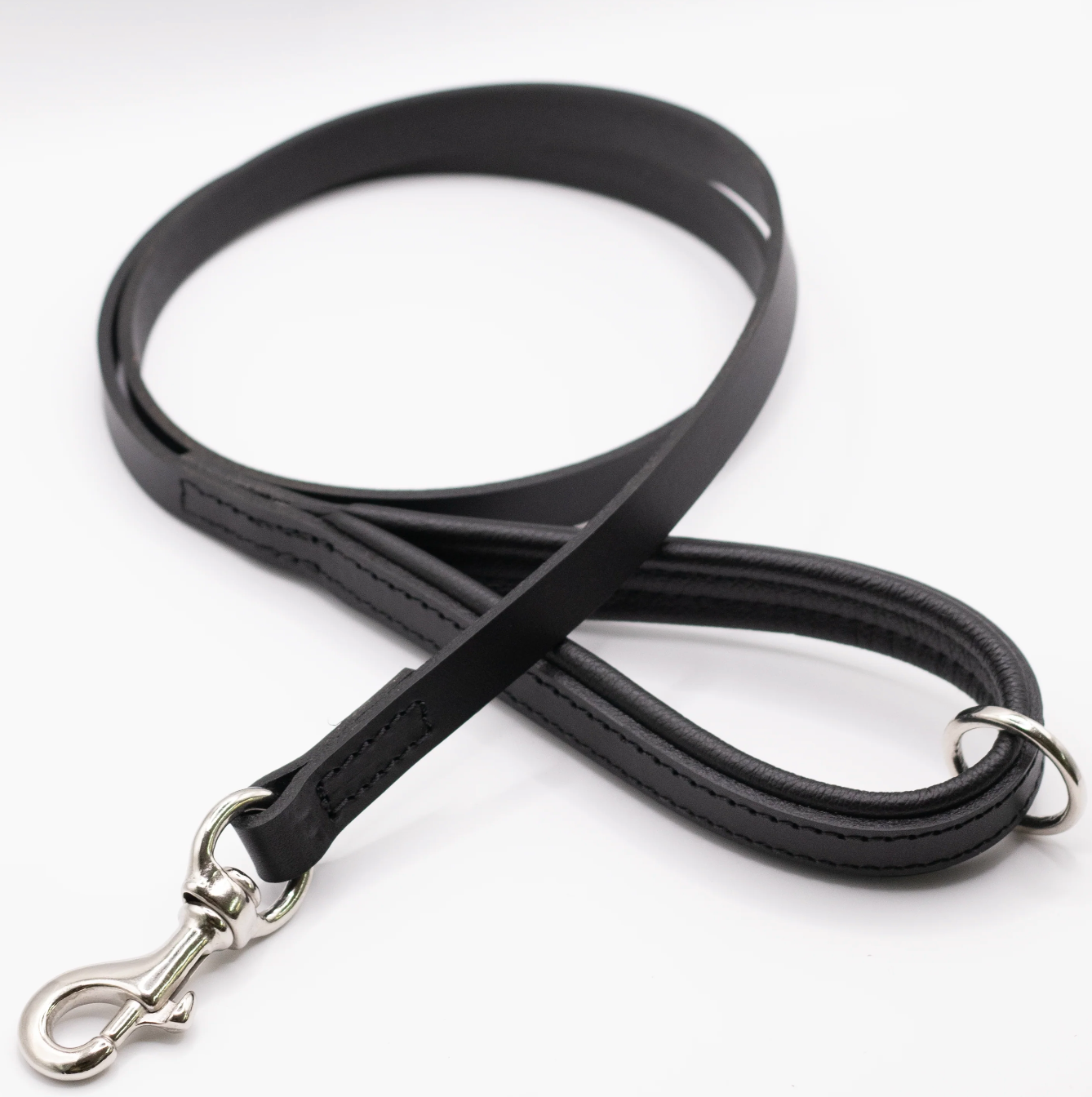 Padded Leather Dog Lead Black