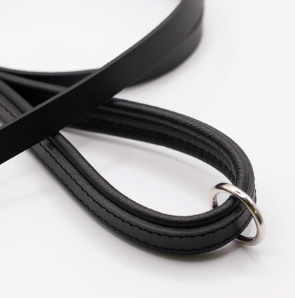 Padded Leather Dog Lead Black