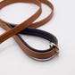 Padded Leather Dog Lead Tan and Navy